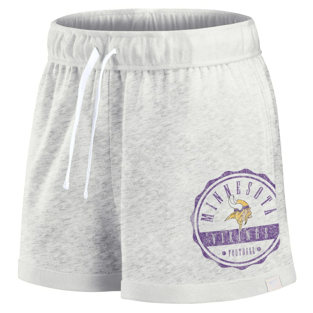 Minnesota Vikings Women's Vintage Badge Shorts - Oatmeal Shorts