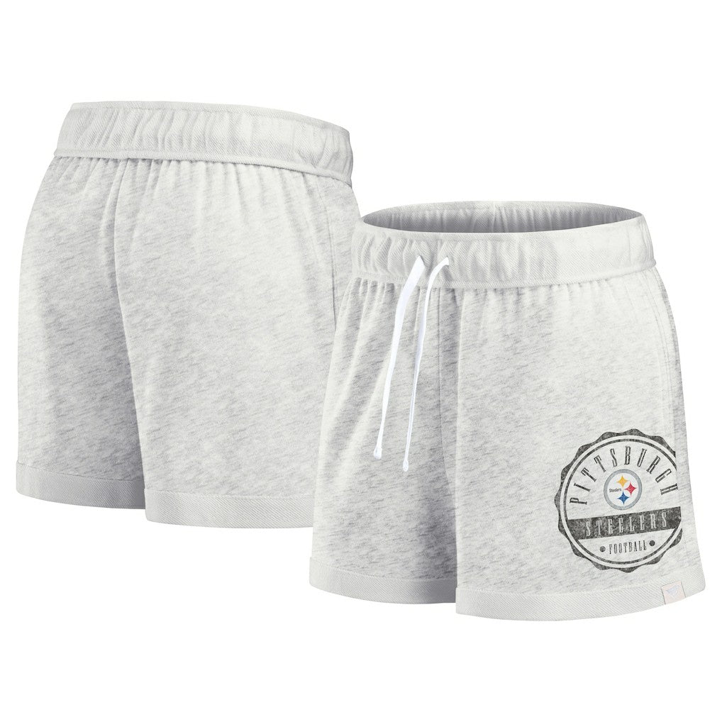 Pittsburgh Steelers Women's Vintage Badge Shorts - Oatmeal Shorts