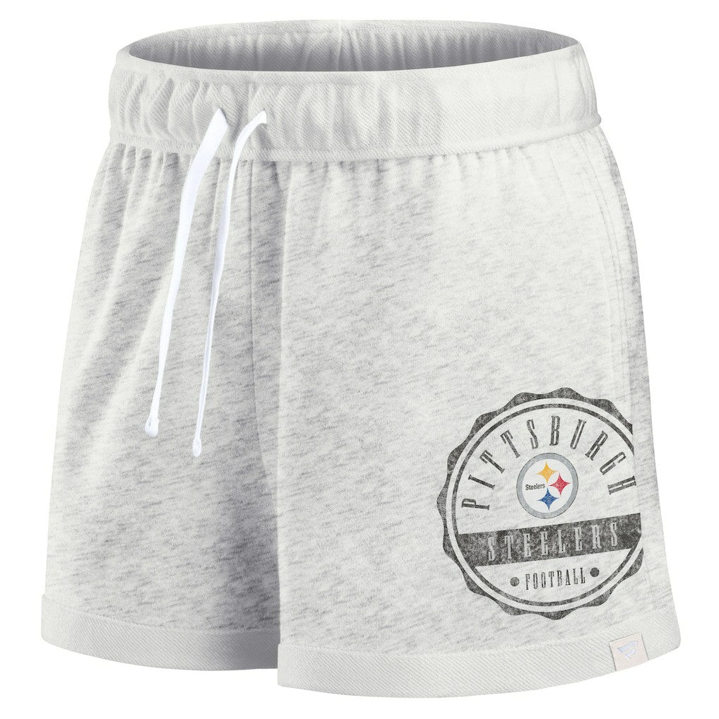 Pittsburgh Steelers Women's Vintage Badge Shorts - Oatmeal Shorts