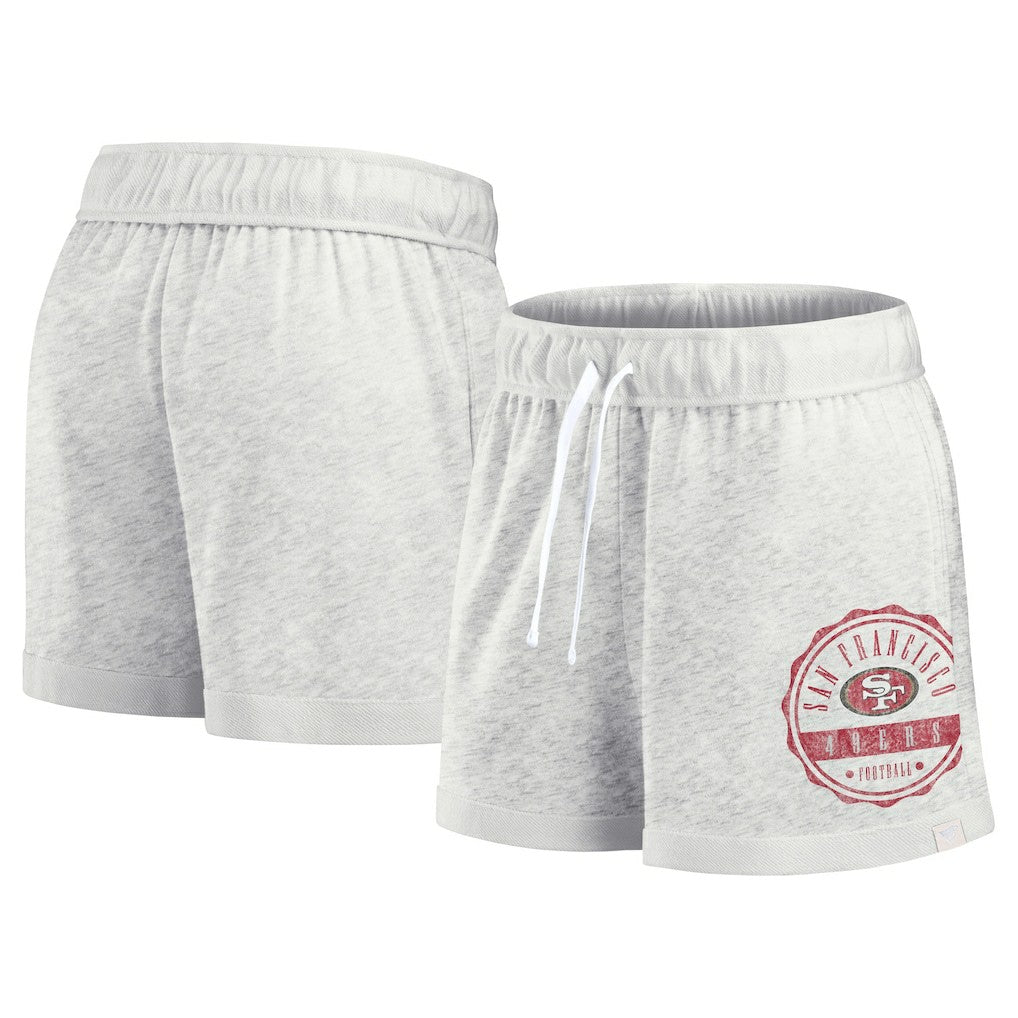 San Francisco 49ers Women's Vintage Badge Shorts - Oatmeal Shorts