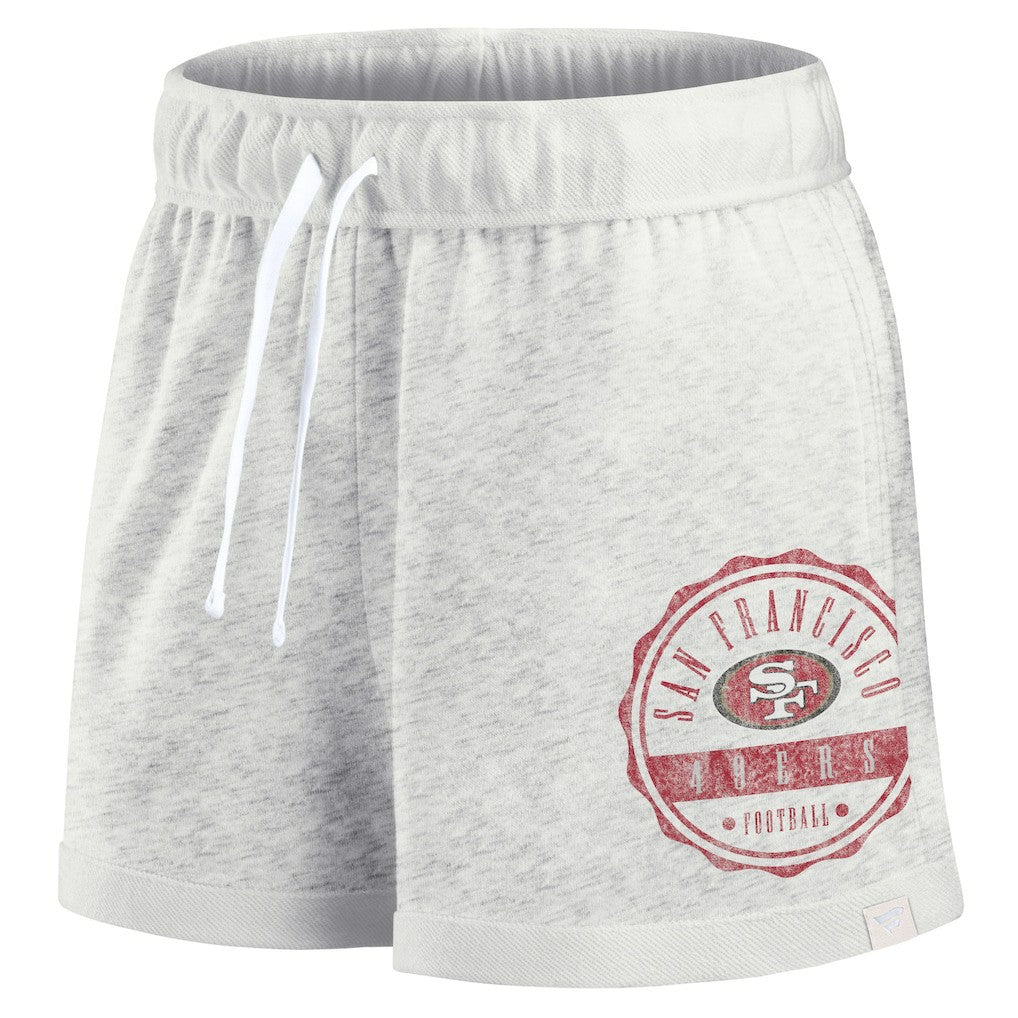 San Francisco 49ers Women's Vintage Badge Shorts - Oatmeal Shorts