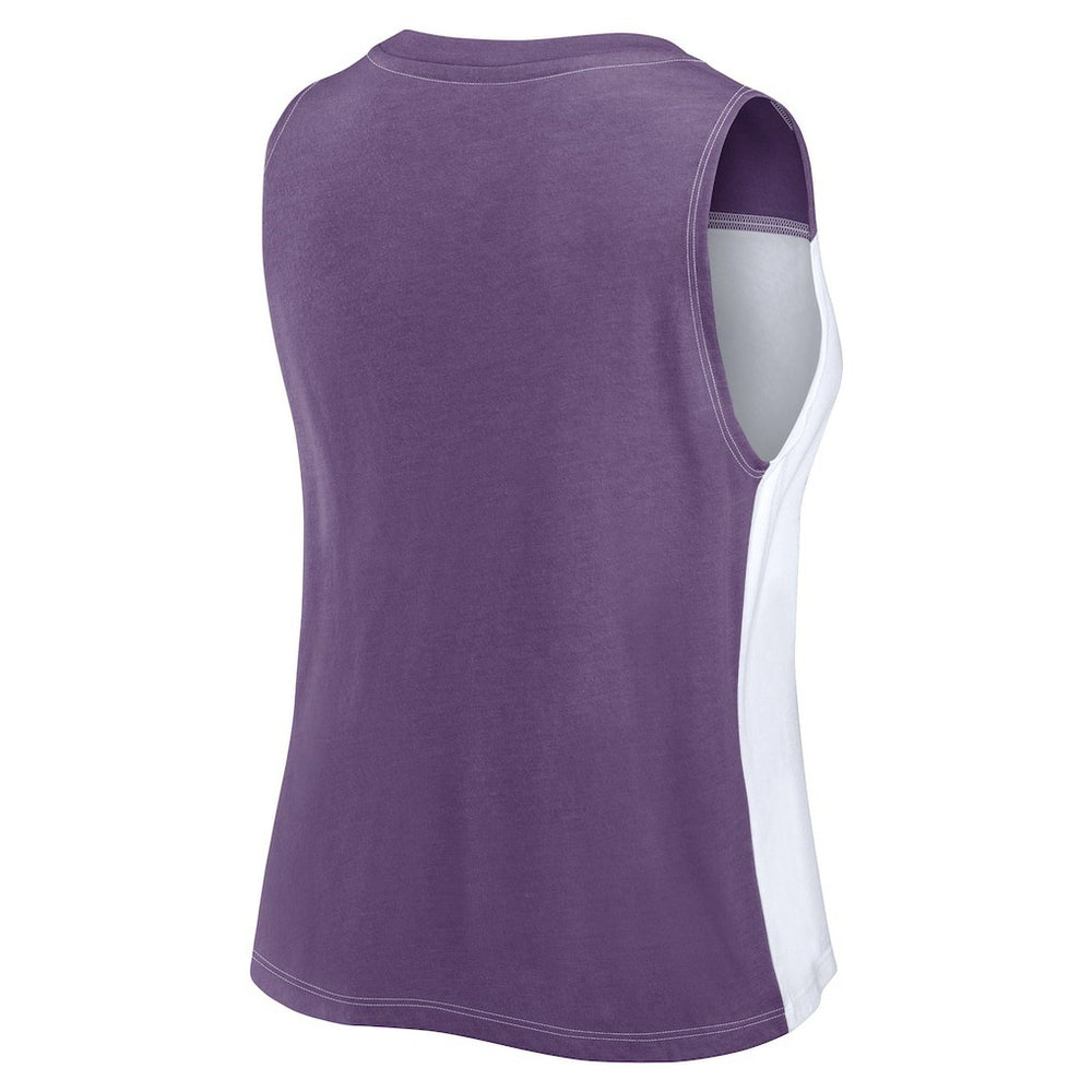 Baltimore Ravens FanaticsWomen's Script Color Block Tank Top - Purple/White Tops