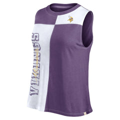 Minnesota Vikings FanaticsWomen's Script Color Block Tank Top - Purple/White Tops
