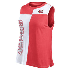 San Francisco 49ers Women's Script Color Block Tank Top - Scarlet/White Tops