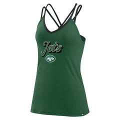 New York Jets Women's Go For It Strappy Crossback Tank Top - Green Tops