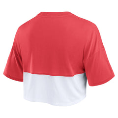 Tampa Bay Buccaneers Women's Boxy Color Split Cropped T-Shirt - Red/White T-shirts