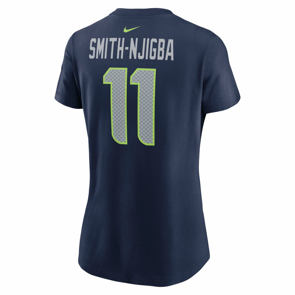 Jaxon Smith-Njigba Seattle Seahawks Women's Super Bowl LX Patch Name & Number T-Shirt - College Navy T-shirts