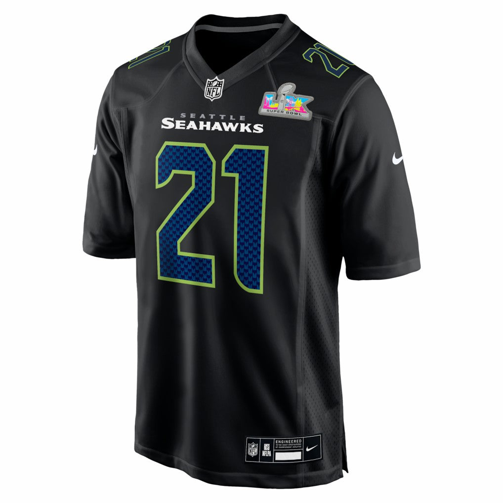 Devon Witherspoon Seattle Seahawks Super Bowl LX Patch Carbon Fashion Game Jersey - Black Jerseys