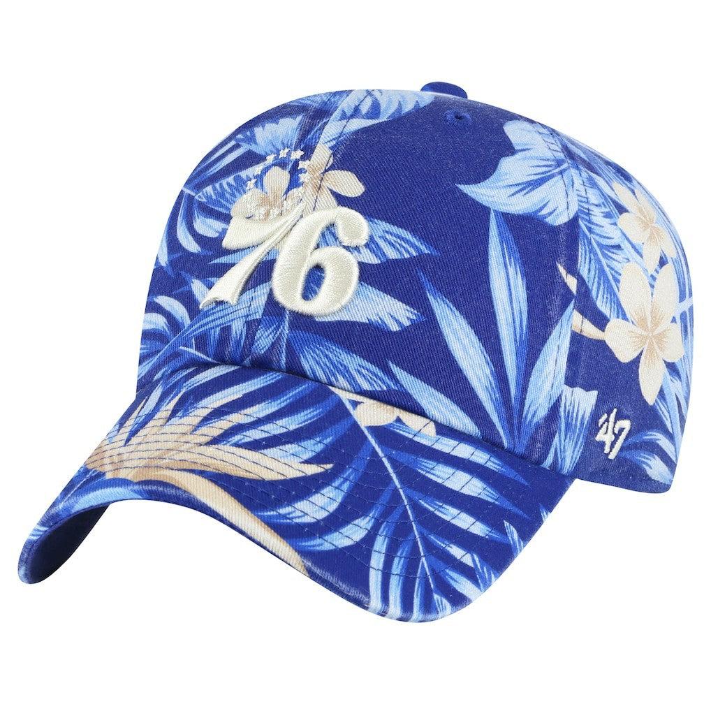 Philadelphia 76ers '47 Tropicalia Floral Clean Up Adjustable Hat Royal - 47 brand