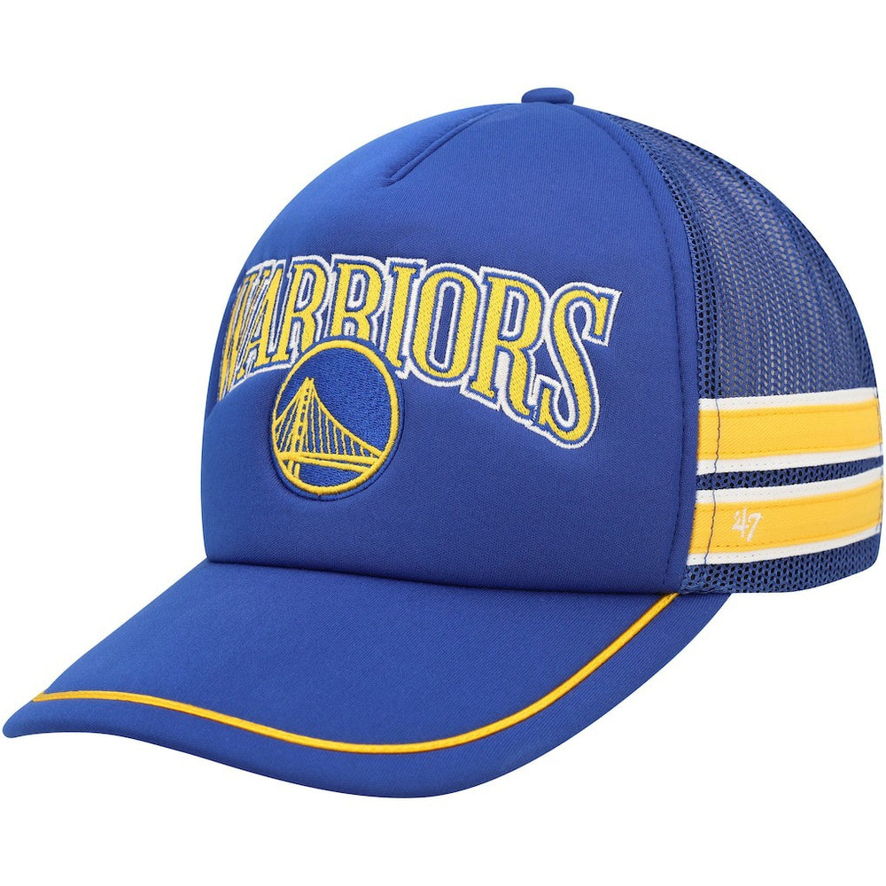 Golden State Warriors '47 Sidebrand Stripes Trucker Adjustable Hat Royal - 47 brand