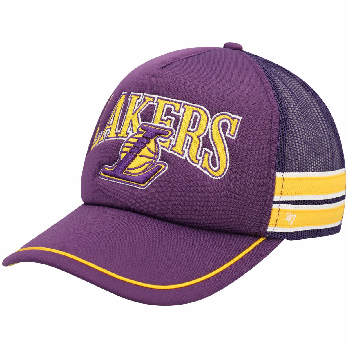 Los Angeles Lakers '47 Sidebrand Stripes Trucker Adjustable Hat Purple - 47 brand