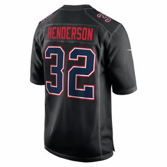 TreVeyon Henderson New England Patriots Super Bowl LX Patch Carbon Fashion Game Jersey - Black Jerseys