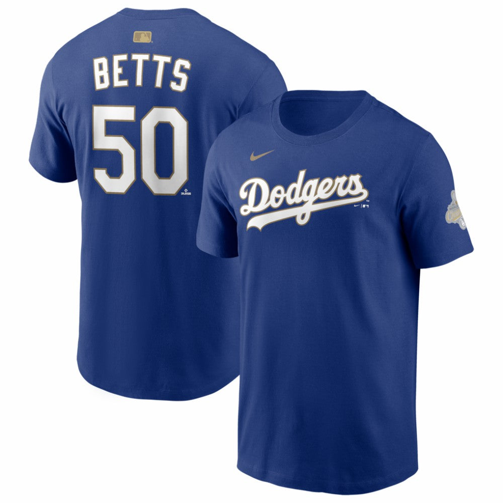 Mookie Betts Los Angeles Dodgers Nike 2026 Gold Collection Name & Number T-Shirt - Royal T-shirts