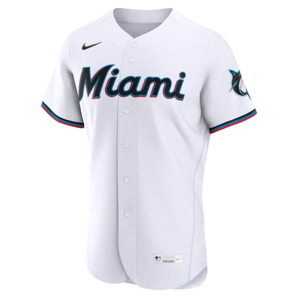 Miami Marlins Nike Home Authentic Custom Jersey - White Jerseys