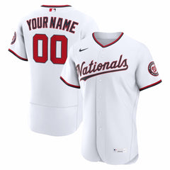 Washington Nationals Nike Home Authentic Custom Jersey - White Jerseys