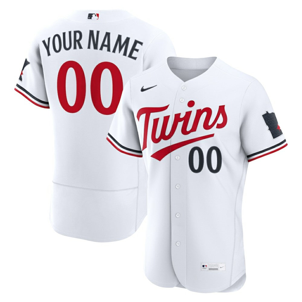 Minnesota Twins Nike Home Authentic Custom Jersey - White Jerseys