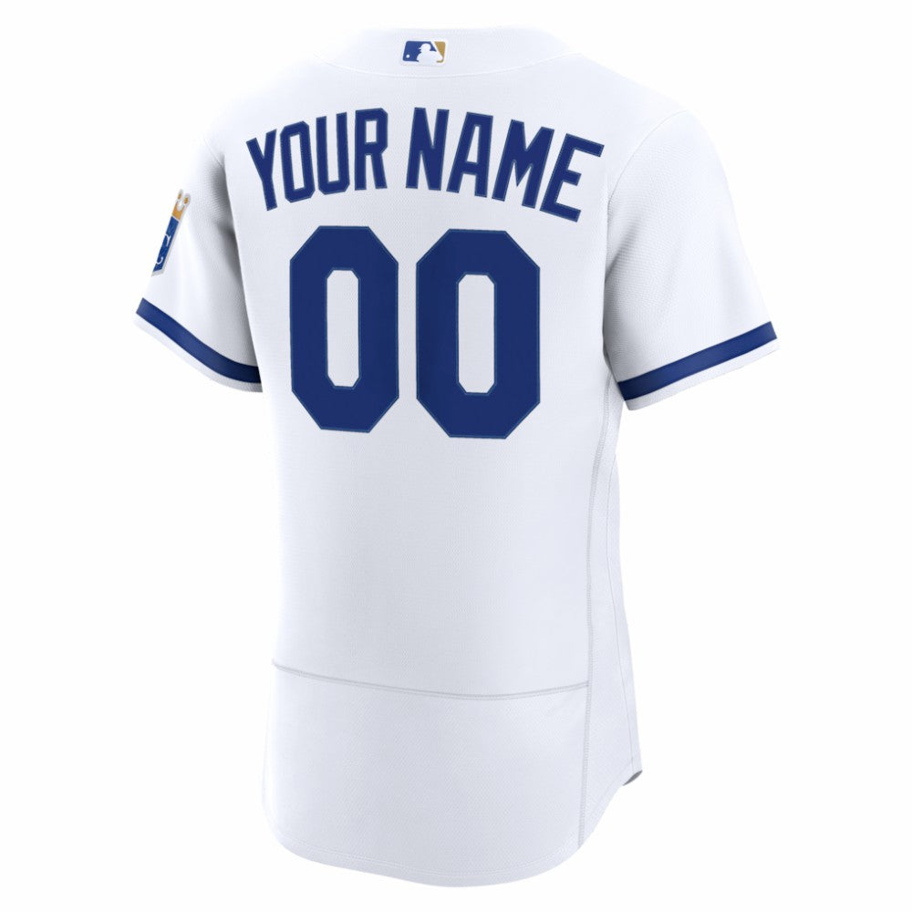 Kansas City Royals Nike Home Authentic Custom Jersey - White Jerseys