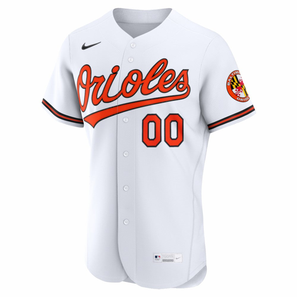 Baltimore Orioles Nike Home Authentic Custom Jersey - White Jerseys