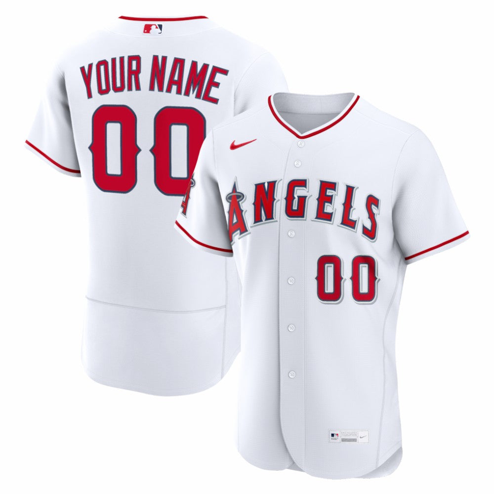 Los Angeles Angels Nike Home Authentic Custom Jersey - White Jerseys