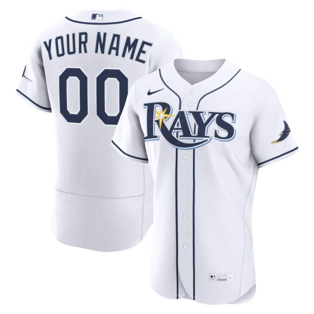 Tampa Bay Rays Nike Home Authentic Custom Jersey - White Jerseys