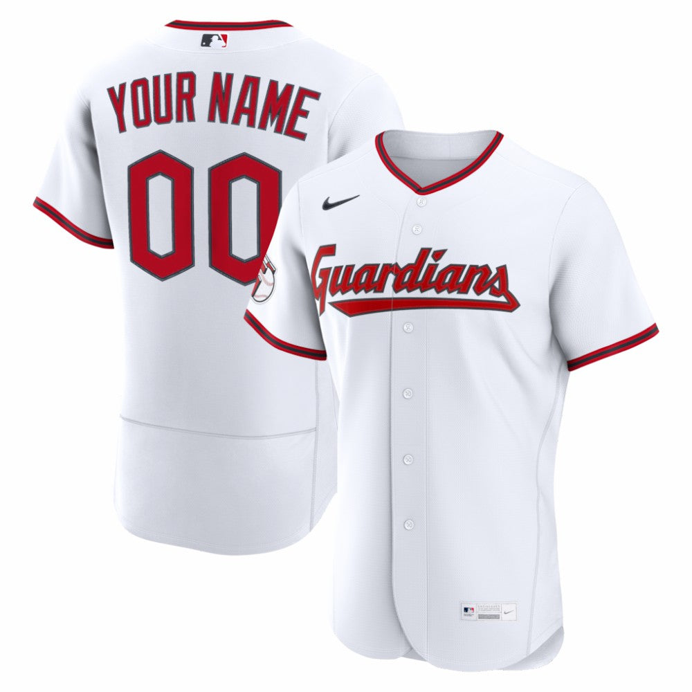 Cleveland Guardians Nike Home Authentic Custom Jersey - White Jerseys