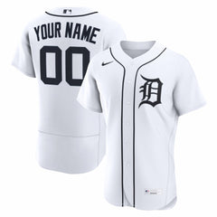 Detroit Tigers Nike Home Authentic Custom Jersey - White Jerseys