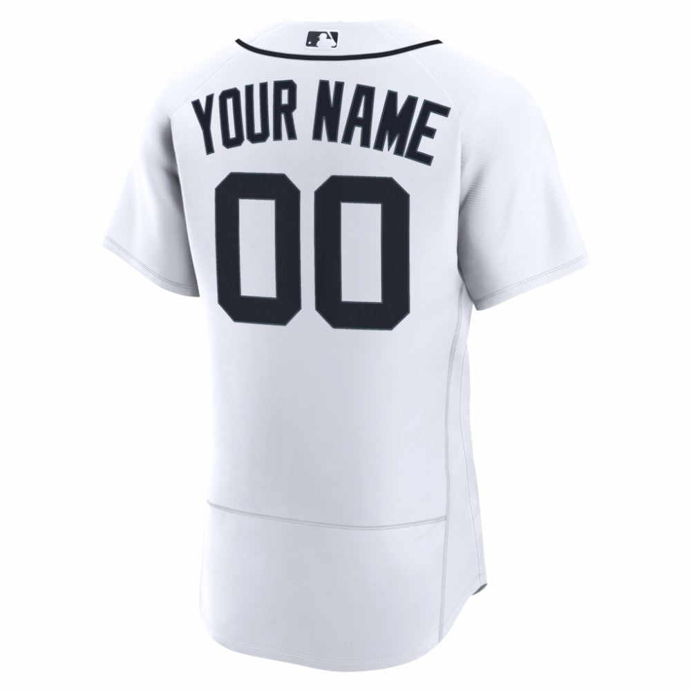 Detroit Tigers Nike Home Authentic Custom Jersey - White Jerseys