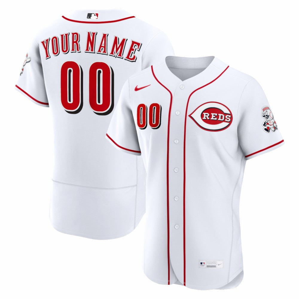 Cincinnati Reds Nike Home Authentic Custom Jersey - White Jerseys