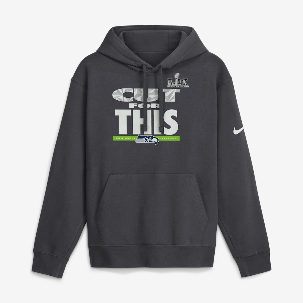 Seattle Seahawks Super Bowl LX Champions Pickoff Move Parade Club Fleece Hoodie - Anthracite Hoodies