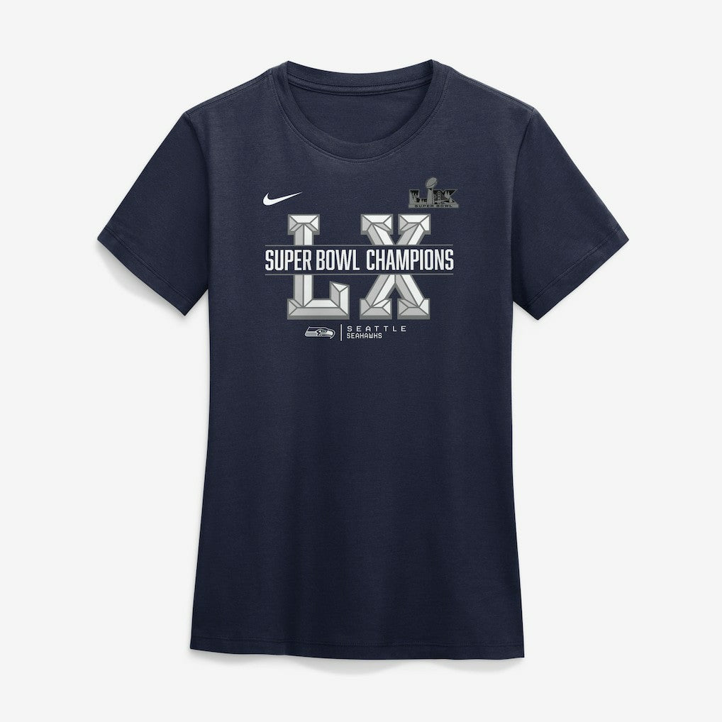 Seattle Seahawks Women's Super Bowl LX Champions Sacrifice T-Shirt - College Navy T-shirts