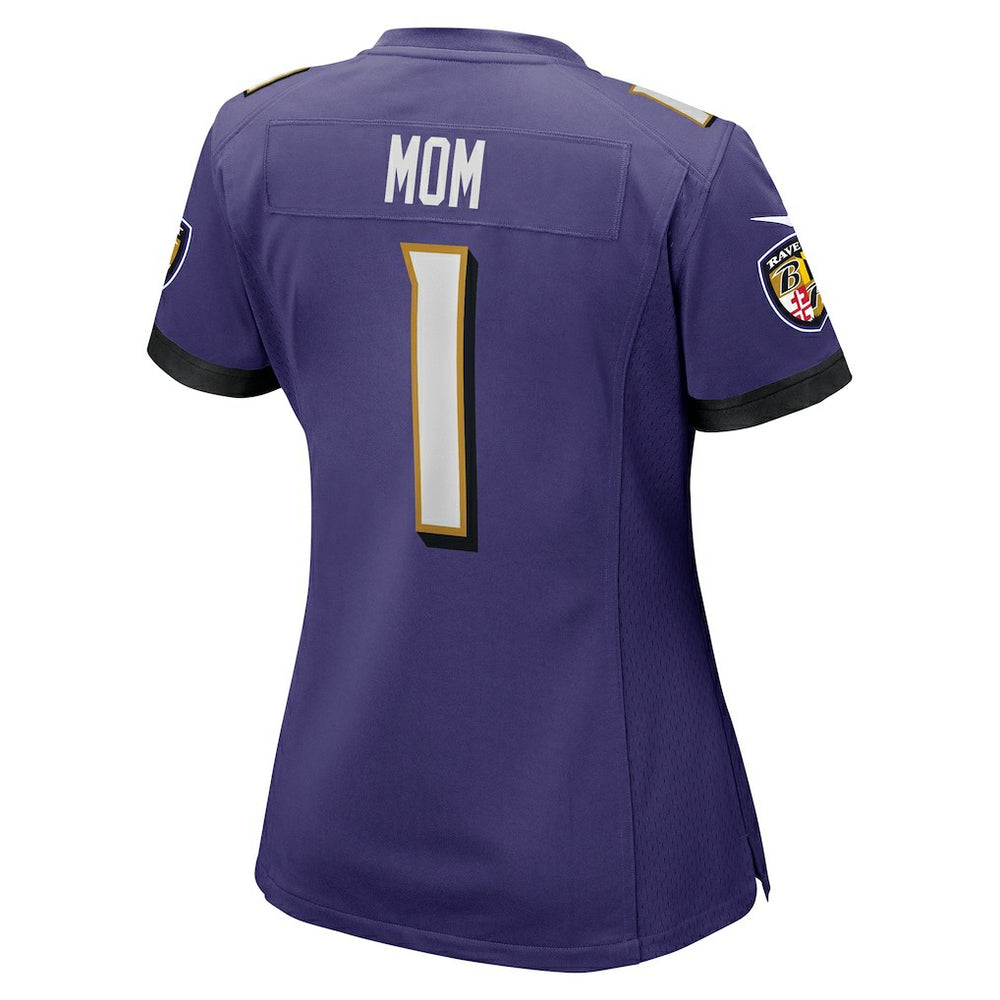 Number 1 Mom Baltimore Ravens Women's Game Jersey - Purple Jerseys