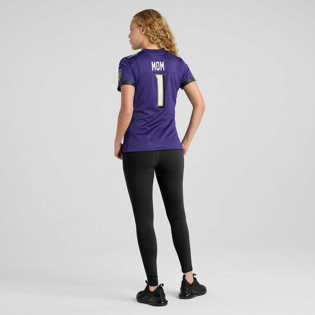 Number 1 Mom Baltimore Ravens Women's Game Jersey - Purple Jerseys