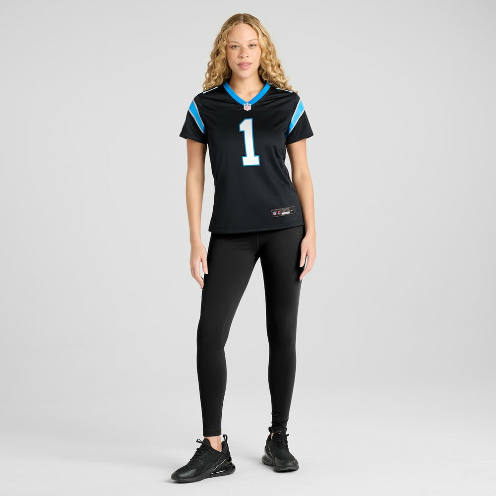 Number 1 Mom Carolina Panthers Women's Game Jersey - Black Jerseys