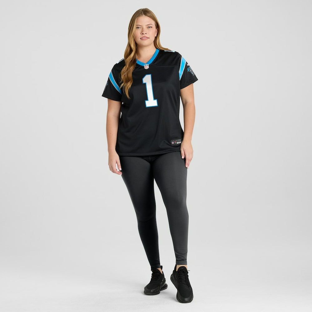 Number 1 Mom Carolina Panthers Women's Game Jersey - Black Jerseys