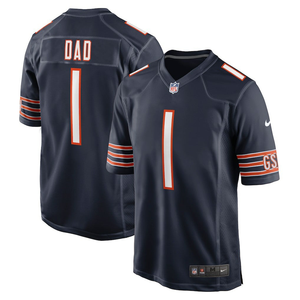 Number 1 Dad Chicago Bears Game Jersey - Navy Jerseys