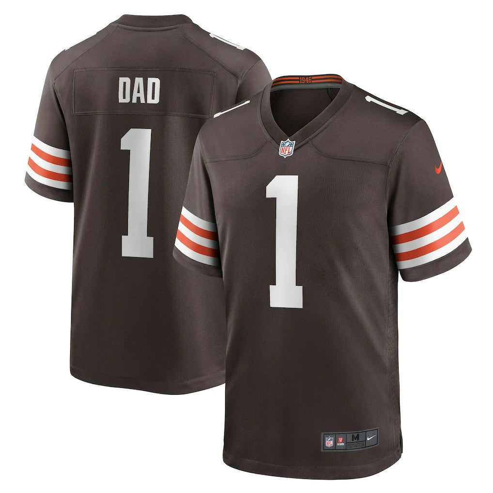 Number 1 Dad Cleveland Browns Game Jersey - Brown Jerseys