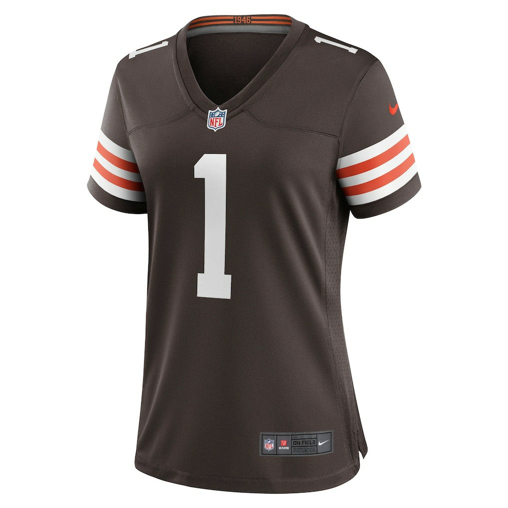 Number 1 Mom Cleveland Browns Women's Game Jersey - Brown Jerseys