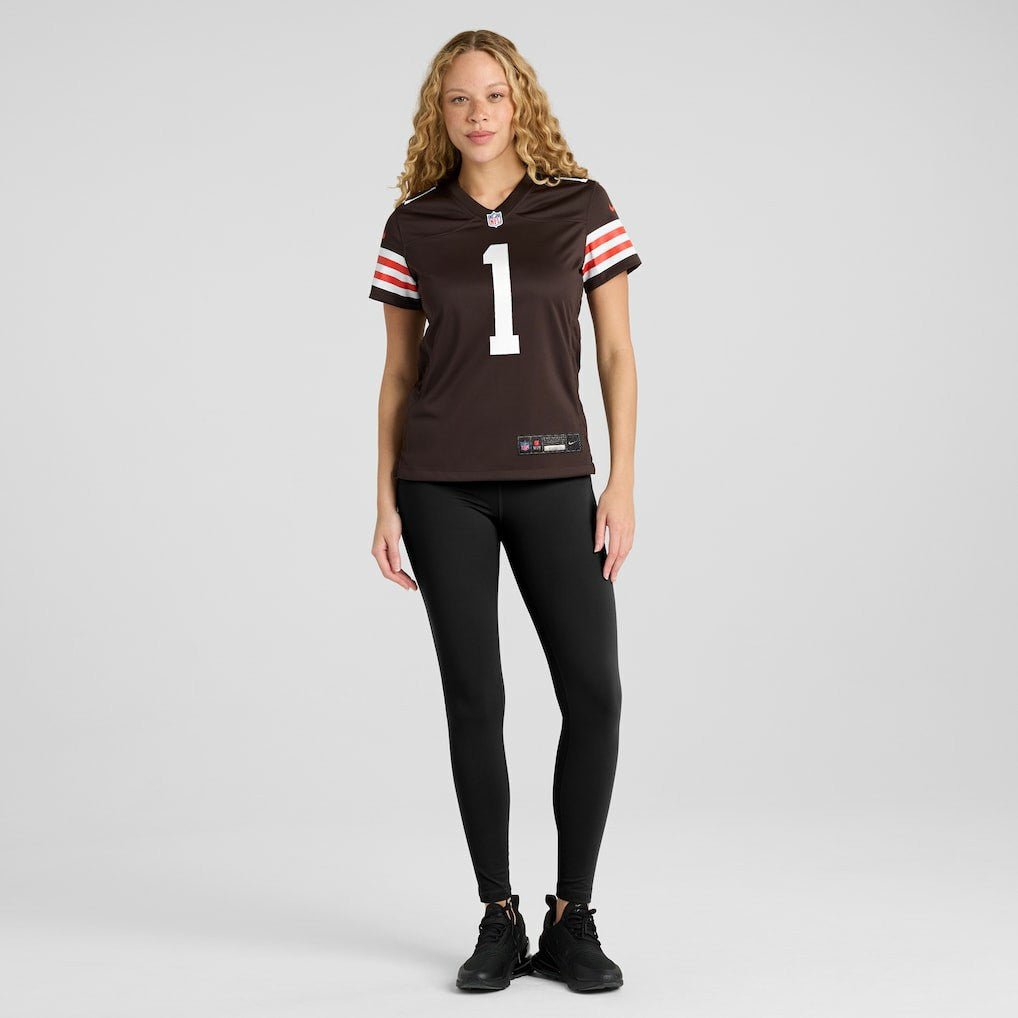 Number 1 Mom Cleveland Browns Women's Game Jersey - Brown Jerseys