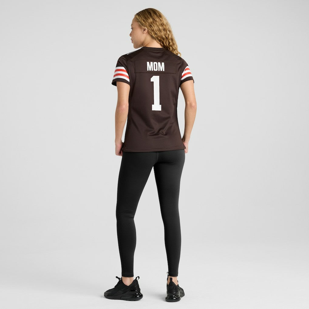 Number 1 Mom Cleveland Browns Women's Game Jersey - Brown Jerseys