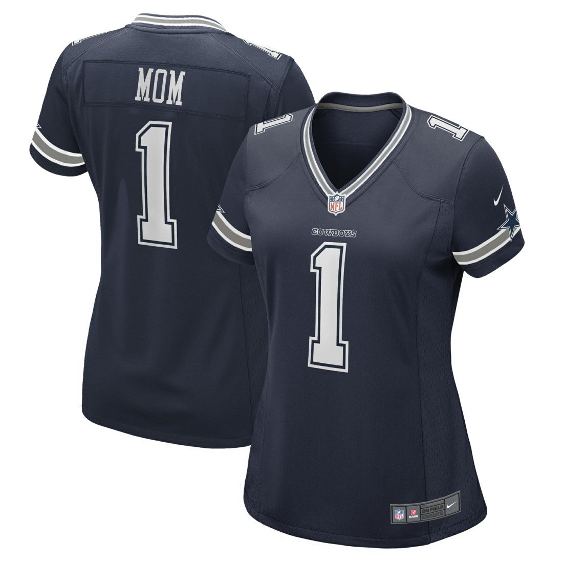 Number 1 Mom Dallas Cowboys Women's Game Jersey - Navy Jerseys