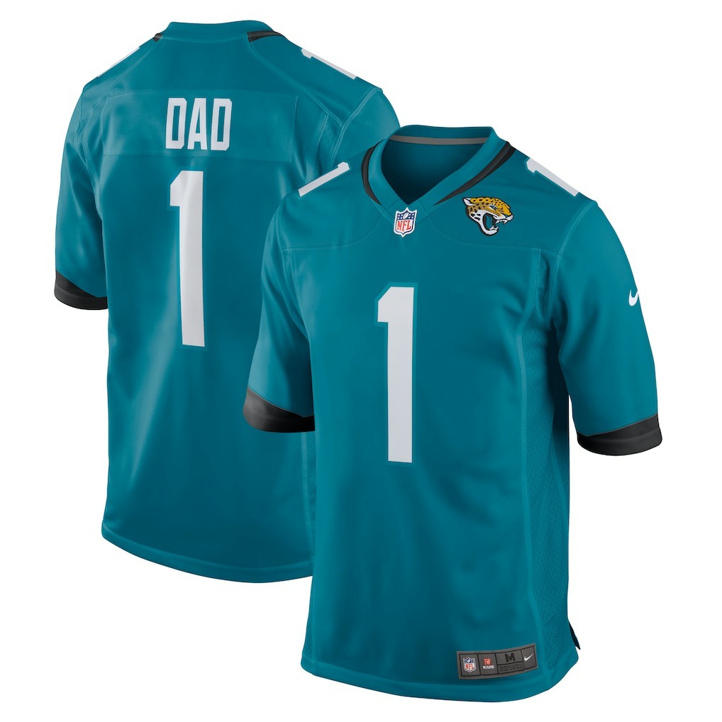 Number 1 Dad Jacksonville Jaguars Game Jersey - Teal Jerseys