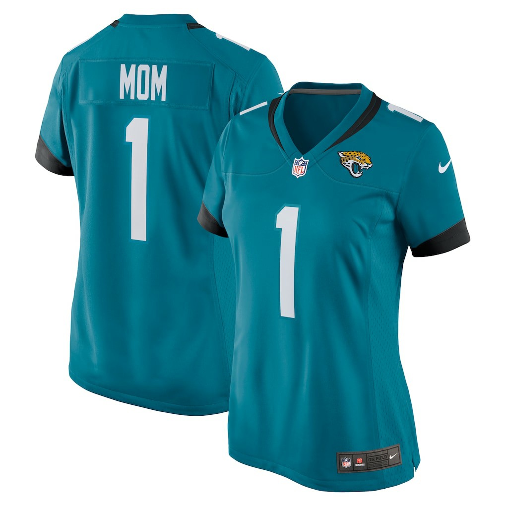 Number 1 Mom Jacksonville Jaguars Women's Game Jersey - Teal Jerseys