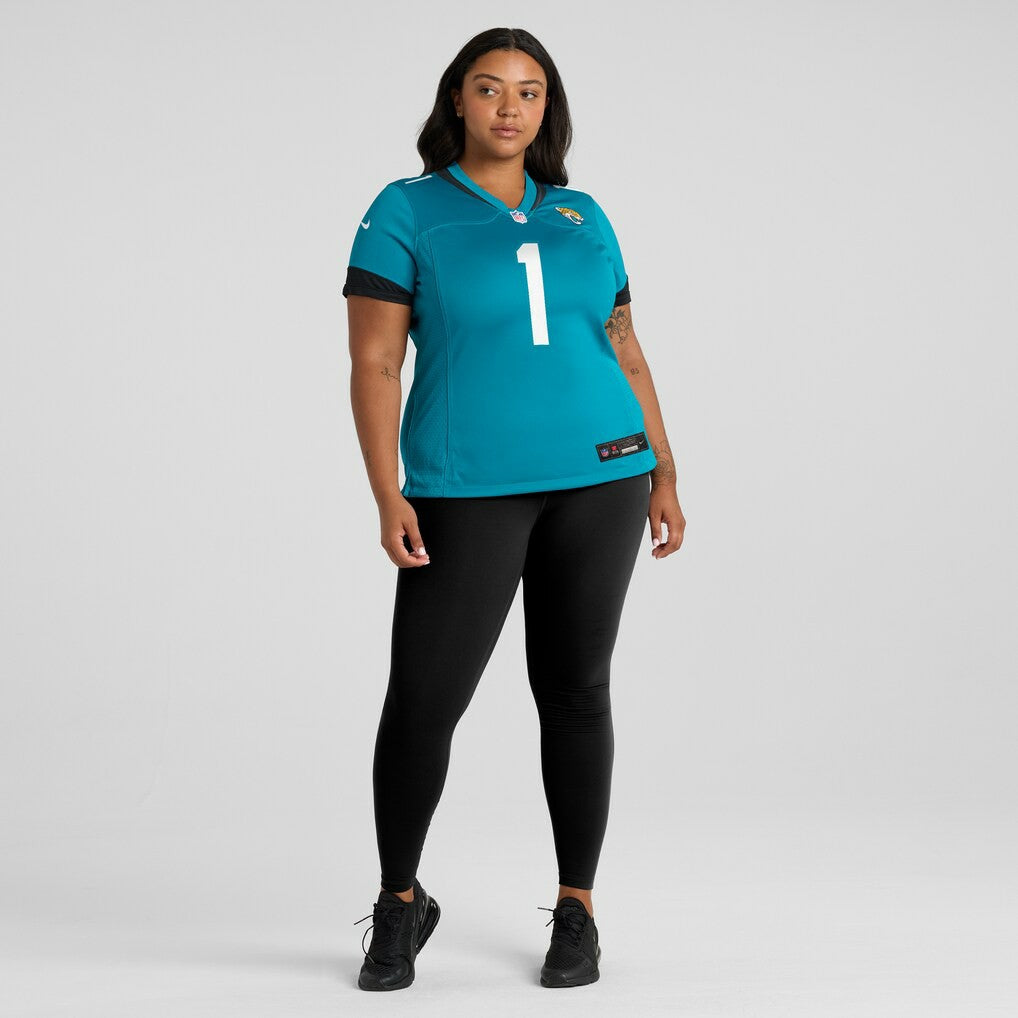 Number 1 Mom Jacksonville Jaguars Women's Game Jersey - Teal Jerseys