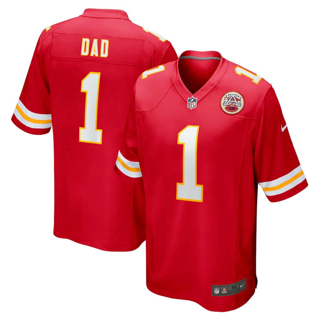 Number 1 Dad Kansas City Chiefs Game Jersey - Red Jerseys