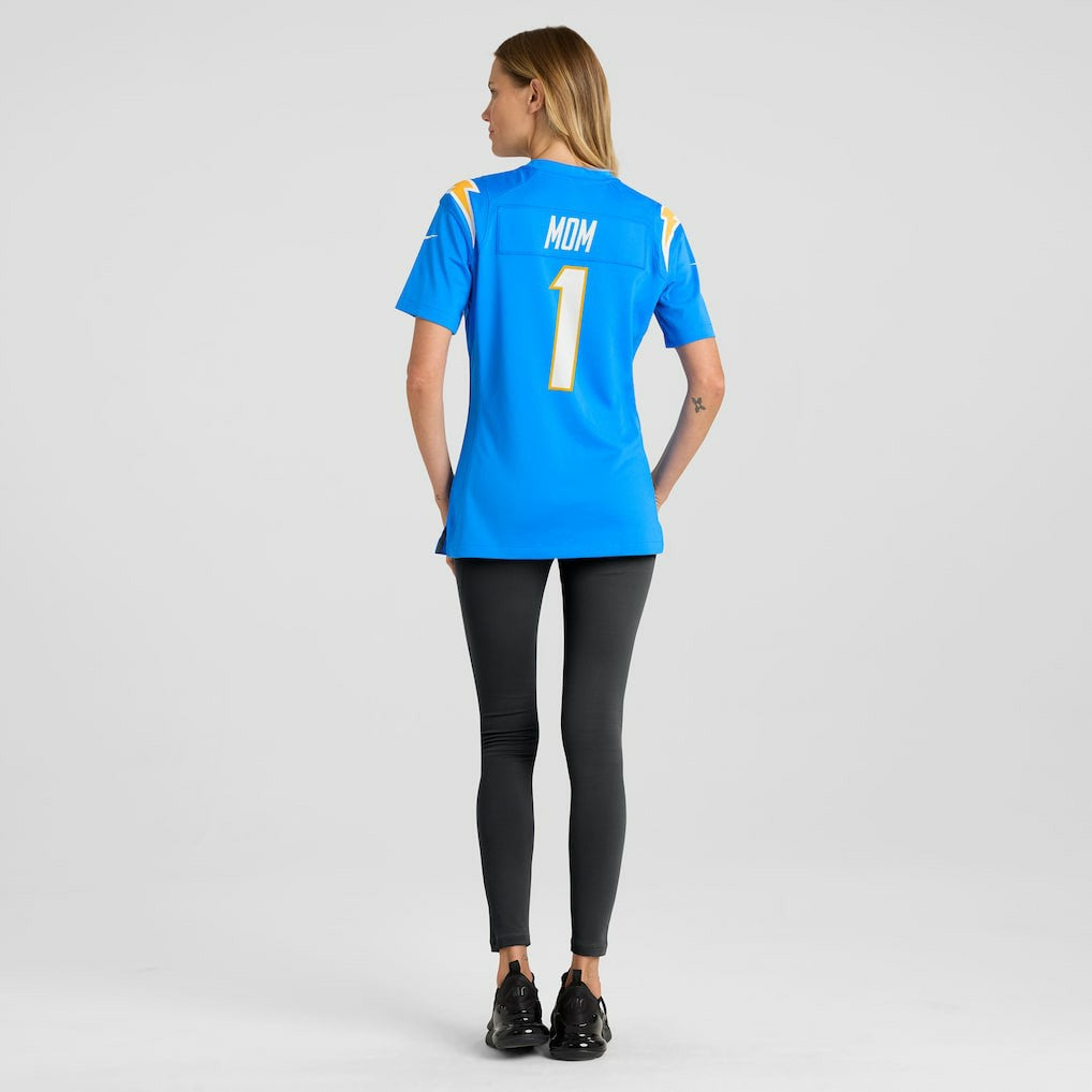 Number 1 Mom Los Angeles Chargers Women's Game Jersey - Powder Blue Jerseys