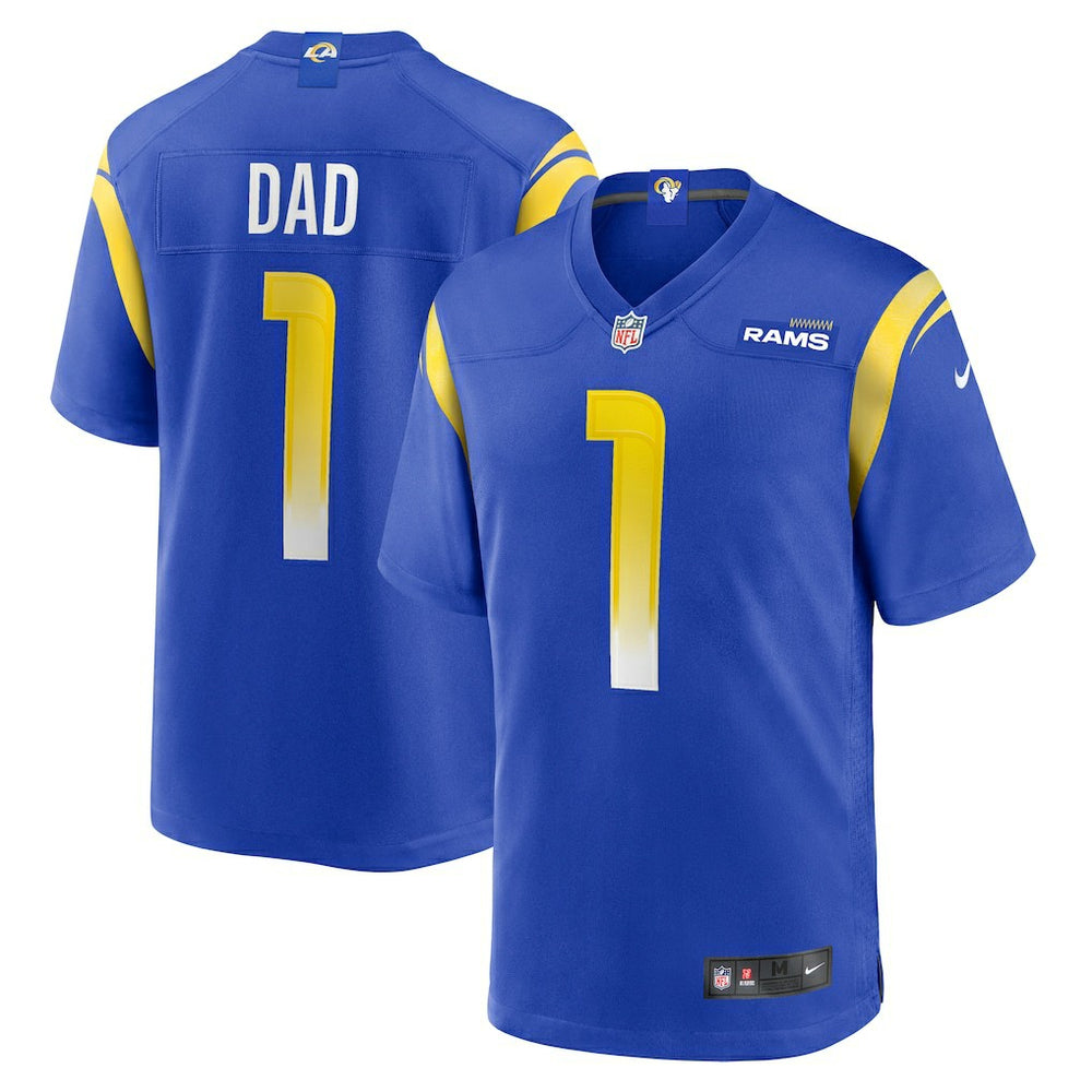 Number 1 Dad Los Angeles Rams Game Jersey - Royal Jerseys