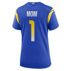 Number 1 Mom Los Angeles Rams Women's Game Jersey - Royal Jerseys