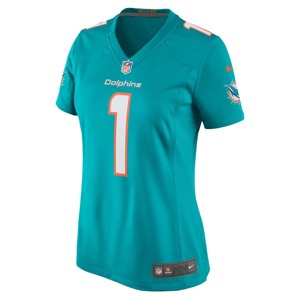 Number 1 Mom Miami Dolphins Women's Game Jersey - Aqua Jerseys
