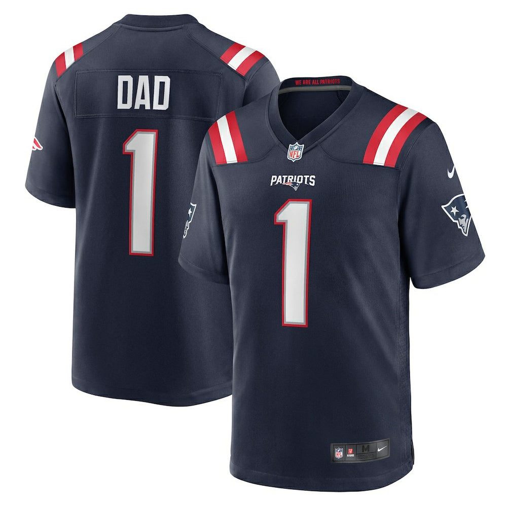 Number 1 Dad New England Patriots Game Jersey - Navy Jerseys