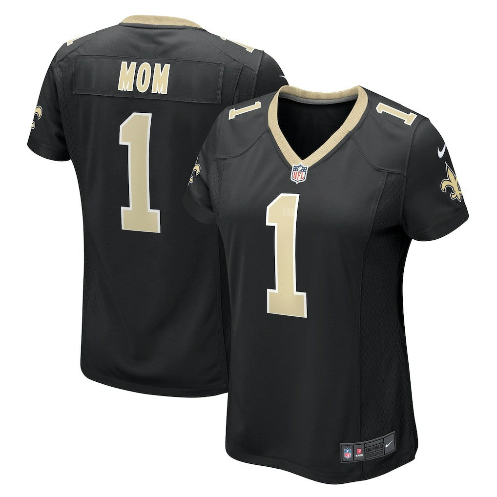 Number 1 Mom New Orleans Saints Women's Game Jersey - Black Jerseys